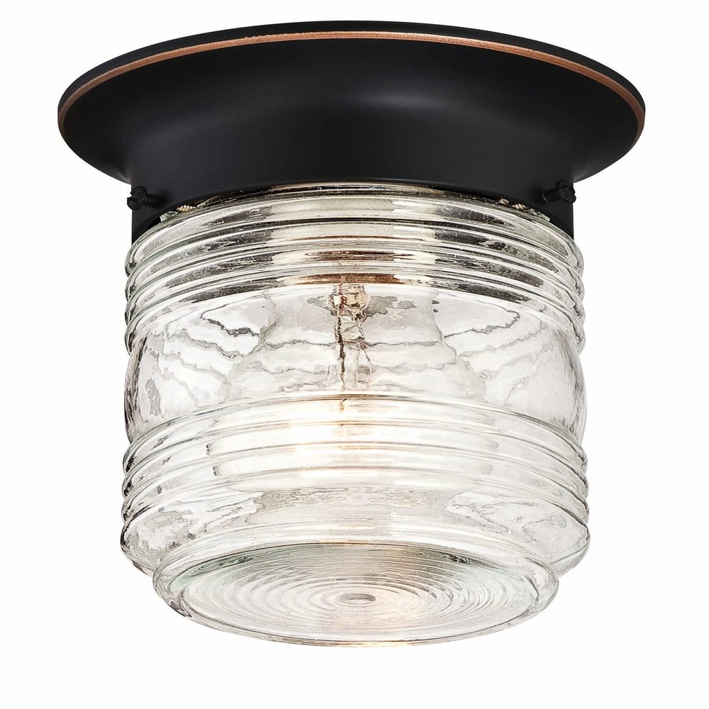 Design House Jelly Jar Flush Mount Light, Oil Rubbed Bronze