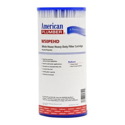 (Package Of 2) American Plumber W50PEHD Pleated Polyester Water Filters