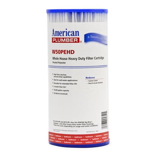 (Package Of 2) American Plumber W50PEHD Pleated Polyester Water Filters