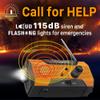 FosPower NOAA Emergency Weather Radio A1 7400mWh Solar Hand Crank (Orange) view 4