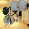 LIN XIAO HAO mayu Wall Sconce with Pull Chain E27 Bedroom Living Room Wall Lamp Metal and Glass Shade, Black view 4