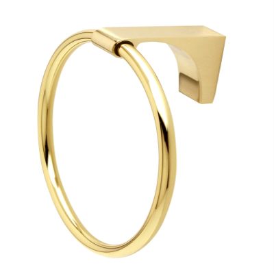 Alno A6840-PB Luna Towel Rings Transitional, Polished Brass, 6"
