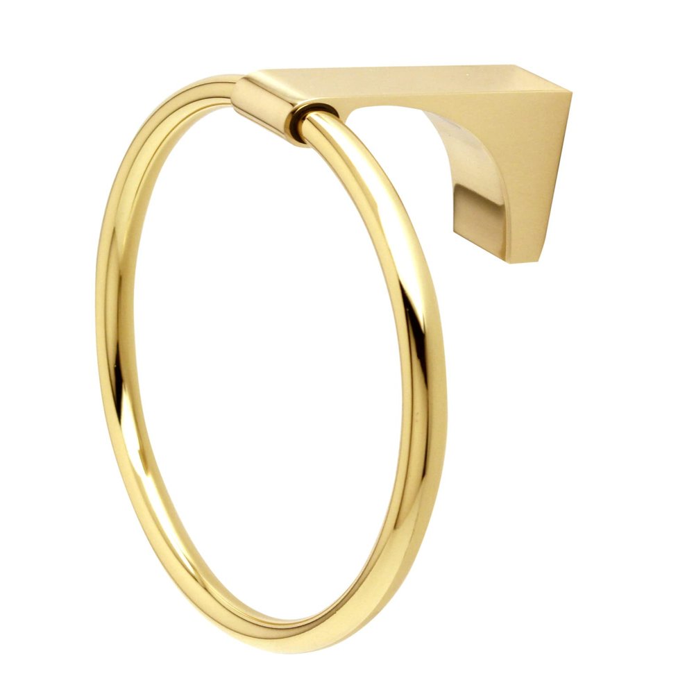 Alno A6840-PB Luna Towel Rings Transitional, Polished Brass, 6"