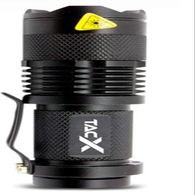 TacX Pro Gear Alpha1 TacLight | 300 Lumen Mini CREE LED Flashlight | Super Bright Handheld Torch Light | Adjustable Zoom | 3 Modes | Drop Proof | Water Resistant | Camping, Hiking, Jogging (1 Pack)