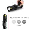 TacX Pro Gear Alpha1 TacLight | 300 Lumen Mini CREE LED Flashlight | Super Bright Handheld Torch Light | Adjustable Zoom | 3 Modes | Drop Proof | Water Resistant | Camping, Hiking, Jogging (1 Pack) view 2