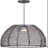 Craftmade Pendant 1 Light Pendant w/Woven Rattan Shade Matte Black view 1