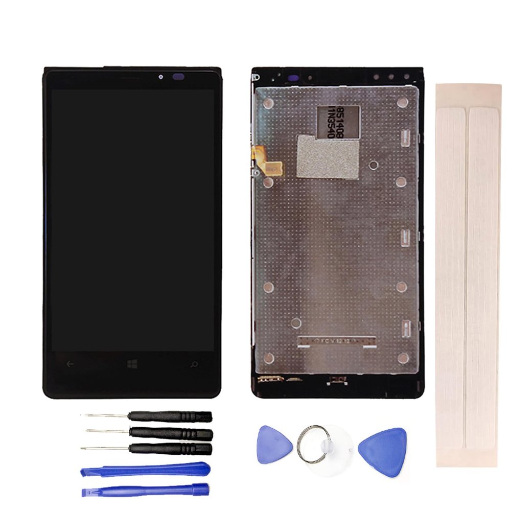 JayTong LCD Display & Replacement Touch Screen Digitizer Assembly with Free Tools for for Nokia Lumia 920 Black with Frame