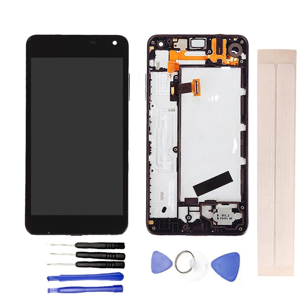 JayTong LCD Display & Replacement Touch Screen Digitizer Assembly with Free Tools for Nokia Microsoft Lumia 650 Black with Frame