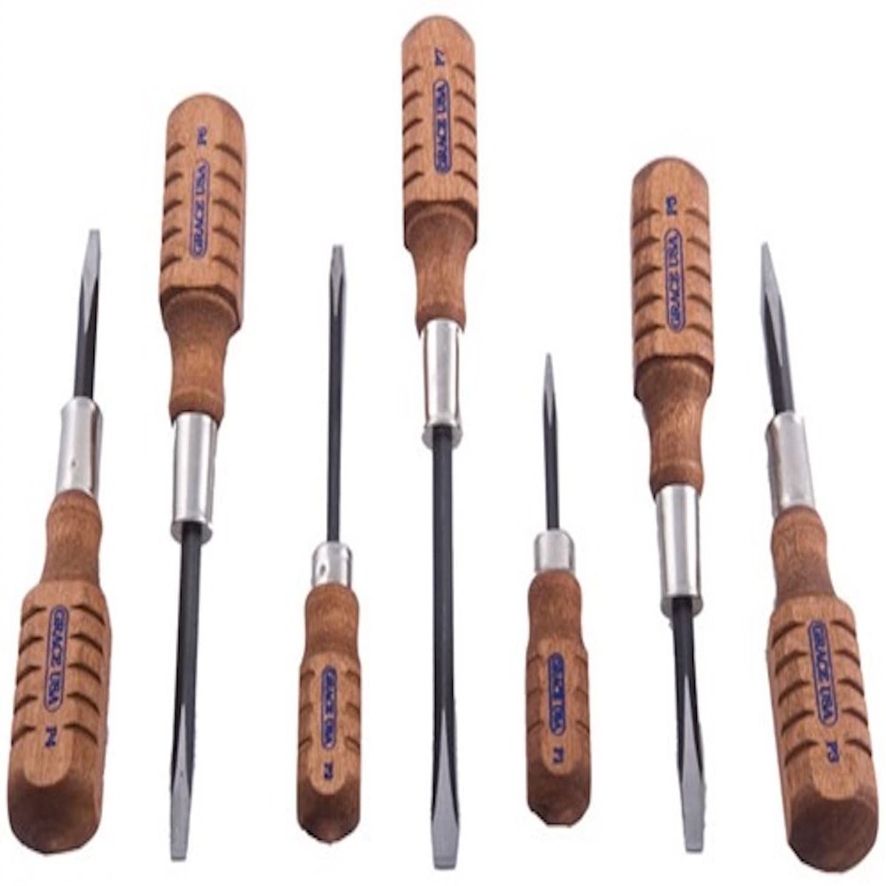 Grace USA Pistolsmith Gun Care Screwdriver Set, Tools & Accessories for Gunsmithing & Woodworking, 7 Piece Set, Made in USA
