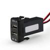 QC3.0+5V 3A Dual USB Power Socket, Quick Charge Car Charger USB Adapter for Smart Phone PDA Android GPS Use for Toyota VIGO view 1
