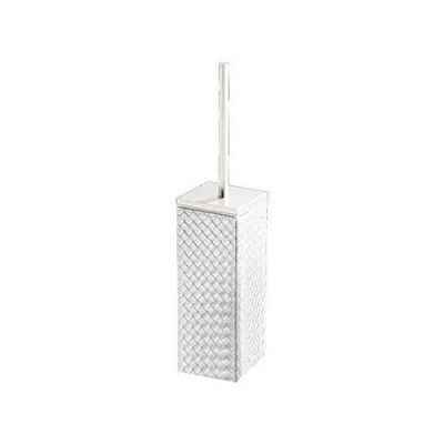Gedy Marrakech Faux Leather Toilet Brush Holder, Pearl White