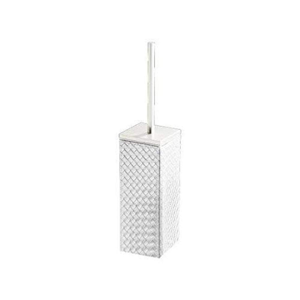 Gedy Marrakech Faux Leather Toilet Brush Holder, Pearl White