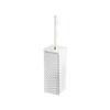 Gedy Marrakech Faux Leather Toilet Brush Holder, Pearl White view 1