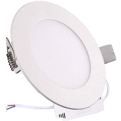 Sugo Dimmable Round LED Panel Light Ultra-Thin 6000K-6500K Cool White LED Recessed Ceiling Lights Home Office Commercial Lighting Panel [10PACK] (12W)