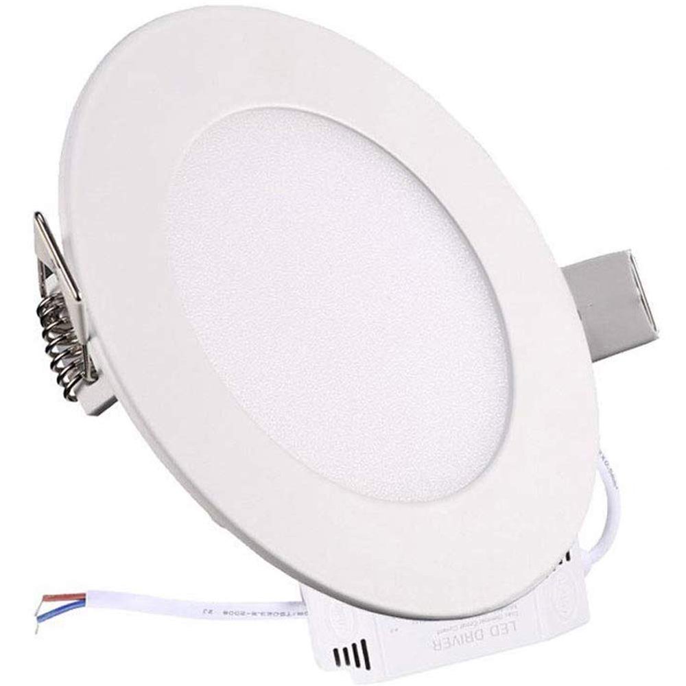 Sugo Dimmable Round LED Panel Light Ultra-Thin 6000K-6500K Cool White LED Recessed Ceiling Lights Home Office Commercial Lighting Panel [10PACK] (24W)