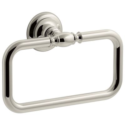 KOHLER 72571-Sn Artifacts Towel Ring, Vibrant Polished Nickel