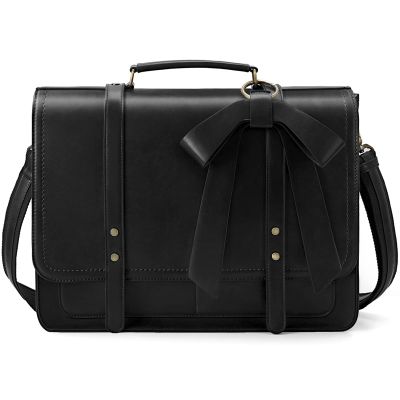 ECOSUSI Women Briefcase PU Leather Laptop Bag Large Shoulder College Satchel Bagfit 15.6" Laptop