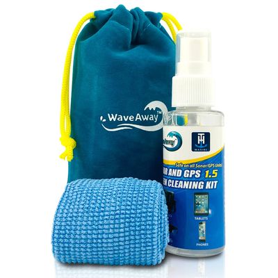 T-H Marine Wave Away Sonar & GPS Screen Cleaner Kit  Ammonia-Free LCD Screen Cleaner with Microfiber Cloth  Drip-Resistant, Streak-Free Solution for Electronics & Sunglasses  1.5oz