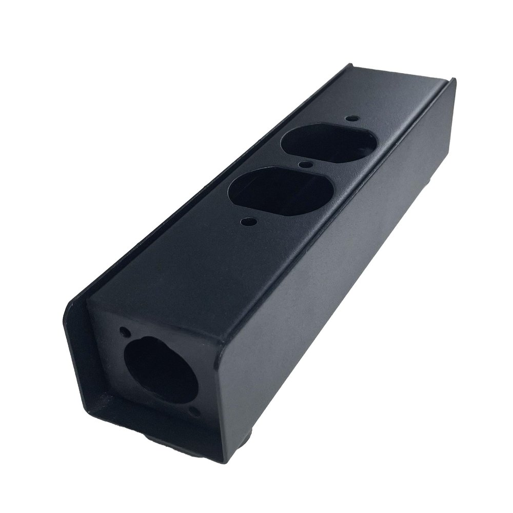 PB1A-2X1DUP-BK Steel Project Box Pre-Punched for 2 xlr's and 1 Duplex