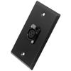 Seismic Audio SA-PLATE5 Black Stainless Steel Wall Plate with Single XLR Female Connector view 1