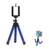 AKOAK Mini Camera Tripod, Portable and Flexible Tripod with Cell Phone Holder Clip, Standard 1/4 Screw Suited for General Camera and Adjustable Clip Suited for The Mobile Phone Under 6 Inch,Blue view 1
