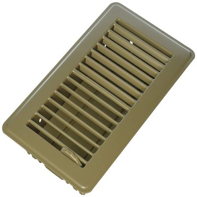 IMPERIAL MANUFACTURING RG3297 Imperial Louvered Design Floor Register, 4 in H X 8 in W, Steel/Brown