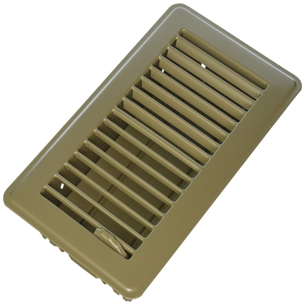 IMPERIAL MANUFACTURING RG3297 Imperial Louvered Design Floor Register, 4 in H X 8 in W, Steel/Brown