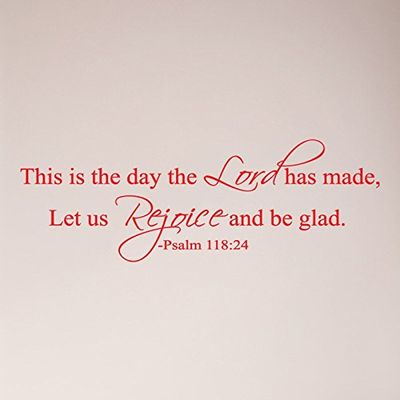 31"x12" This is The Day The Lord Hath Made Let Us Rejoice and Be Glad Psalm 118:24 Wall Decal Sticker Christian Bible Verse Home Decoration Decor Scripture