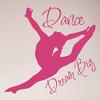 24"x24" Dance Girl Silhouette Dream Big Wall Decal Sticker Gymnastics Art Mural Home Dcor Jump view 1