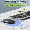 seenda Wireless Keyboard and Mouse Combo Full Size Slim Thin Wireless Keyboard Mouse with On/Off Switch on Both Keyboard and Mouse - (Black and Silver) view 3