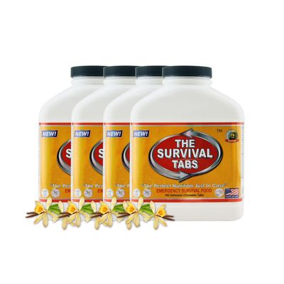 Survival Tabs Emergency Food Supply 60-Day Vanilla Malt Tabs, Fortified