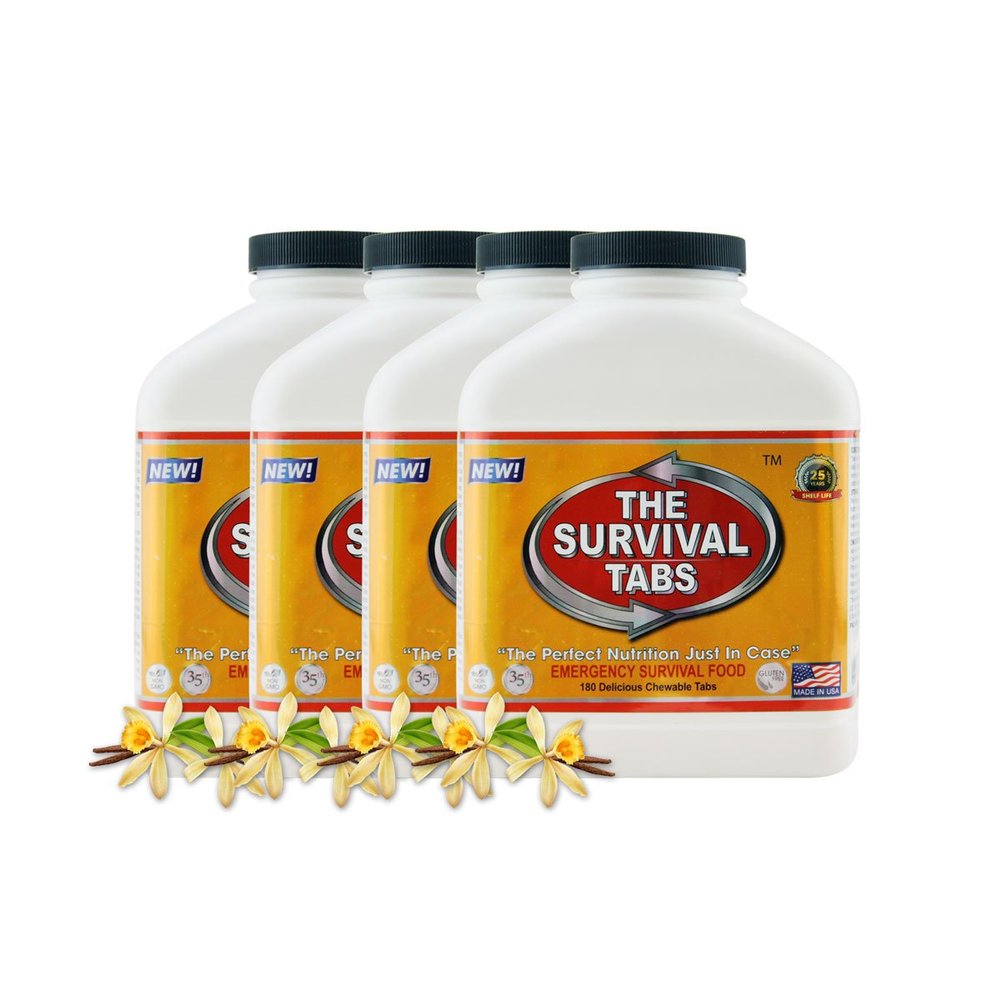 Survival Tabs Emergency Food Supply 60-Day Vanilla Malt Tabs, Fortified