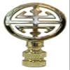 Royal Designs Oriental Happiness Symbol 2.25" Lamp Finial for Lamp Shade, Polished Brass view 1