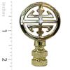 Royal Designs Oriental Happiness Symbol 2.25" Lamp Finial for Lamp Shade, Polished Brass view 3