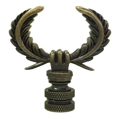 Royal Designs Laurel Wreath Lamp 2.75" Lamp Finial for Lamp Shade, Antique Brass