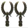 Royal Designs Laurel Wreath Lamp 2.75" Lamp Finial for Lamp Shade, Antique Brass - Set of 2 view 1