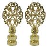 Royal Designs Oval Filigree 2.25" Lamp Finial for Lamp Shade, Polished Brass - Set of 2 view 1