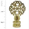 Royal Designs Oval Filigree 2.25" Lamp Finial for Lamp Shade, Polished Brass - Set of 2 view 3