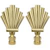 Royal Designs F-5013PB-2 Art Deco Motif Lamp Finial For Lamp Shade, Polished Brass view 1