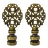 Royal Designs Oval Filigree 2.25" Lamp Finial for Lamp Shade, Antique Brass - Set of 2 view 1
