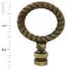 Royal Designs Rope Wreath 2.25" Lamp Finial for Lamp Shade, Antique Brass view 3