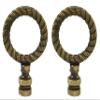 Royal Designs Rope Wreath 2.25" Lamp Finial for Lamp Shade, Antique Brass - Set of 2 view 1