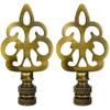 Royal Designs, Inc. Open Filigree Motif Lamp Finial for Lamp Shade, F-5014AB-2, Antique Brass, Pack of 2 view 1