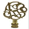 Royal Designs Hand Carved Caste Floral 3" Lamp Finial for Lamp Shade, Polished Brass view 1