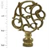 Royal Designs Hand Carved Caste Floral 3" Lamp Finial for Lamp Shade, Polished Brass view 3