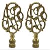 Royal Designs Hand Carved Caste Floral 3" Lamp Finial for Lamp Shade, Polished Brass - Set of 2 view 1