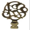 Royal Designs Hand Carved Caste Floral 3" Lamp Finial for Lamp Shade, Antique Brass view 1