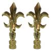 Royal Designs F-5005PB-2 Fleur De Lis Lamp Finial For Lamp Shade, Polished Brass view 1