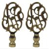 Royal Designs Hand Carved Caste Floral 3" Lamp Finial for Lamp Shade, Antique Brass - Set of 2 view 1