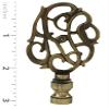 Royal Designs Hand Carved Caste Floral 3" Lamp Finial for Lamp Shade, Antique Brass - Set of 2 view 3